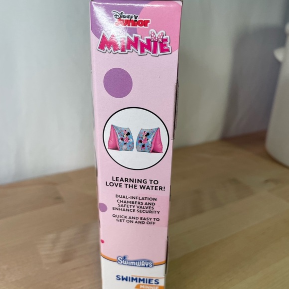 Disney Junior Minnie Mouse Kids Swim Arm Bands - Pink and White - Picture 5 of 5